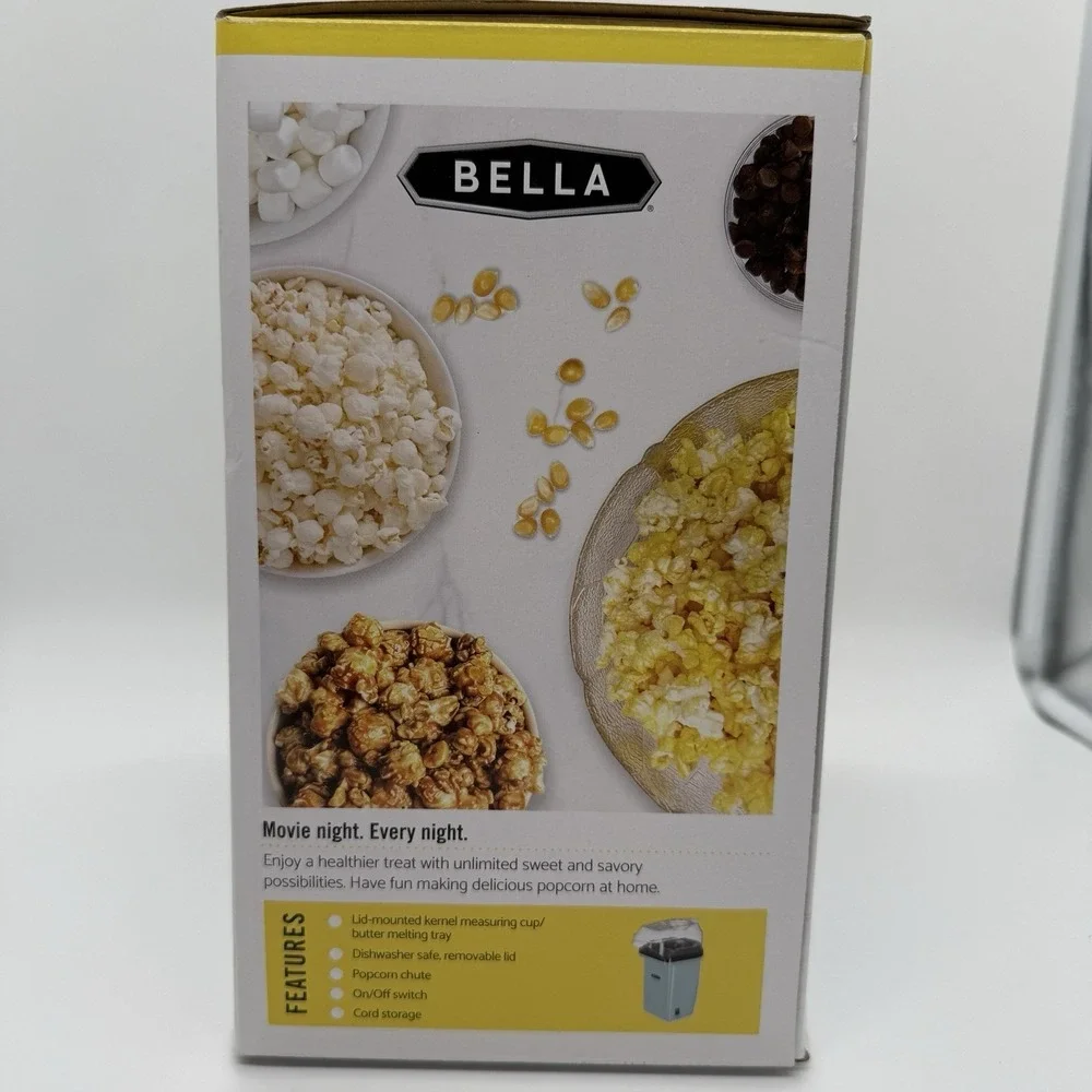 Bella Hot‎ Air Popcorn Maker, Light Blue, Makes 12 Cups 1200 Watt